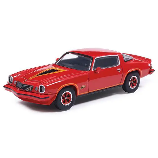 Alt view image 2 of 6 - 1977 Chevrolet Camaro Z28 Red with Hood Stripes 1/64 Diecast Model by IXO Models