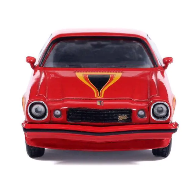 Alt view image 5 of 6 - 1977 Chevrolet Camaro Z28 Red with Hood Stripes 1/64 Diecast Model by IXO Models
