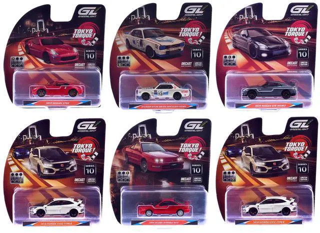 Main image of "Tokyo Torque" Series 10 Set of 6 pieces 1/64 Diecast Model Cars by Greenlight