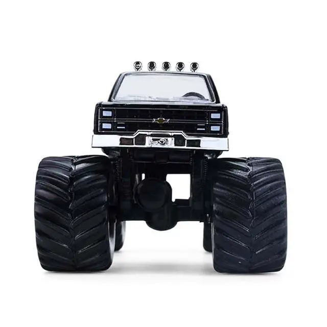 Alt view image 4 of 6 - 1984 Chevrolet Silverado Monster Truck #48 "Ally" Black and Purple with Graphics 1/64 Diecast Model Car by Greenlight