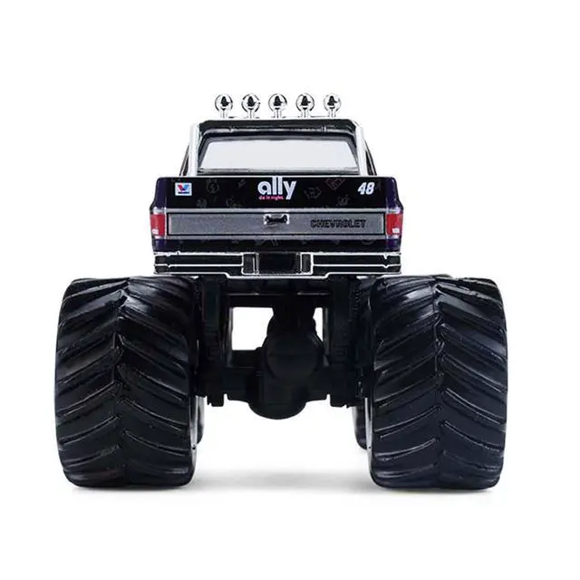 Alt view image 5 of 6 - 1984 Chevrolet Silverado Monster Truck #48 "Ally" Black and Purple with Graphics 1/64 Diecast Model Car by Greenlight