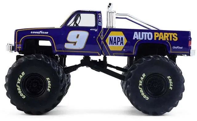 Alt view image 2 of 6 - 1984 Chevrolet C20 Monster Truck #9 "NAPA" Blue with Graphics 1/64 Diecast Model Car by Greenlight