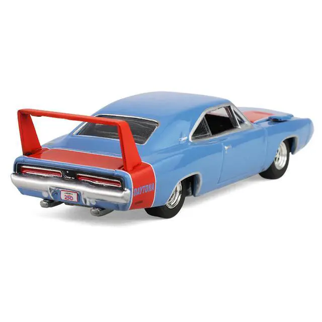 Alt view image 3 of 6 - 1969 Dodge Charger Daytona Blue with Red Stripes "America 250 Edition" 1/64 Diecast Model Car by Greenlight