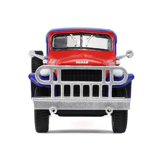 Alt view image 4 of 6 - 1946 Dodge Power Wagon Pickup Truck Red, White, and Blue "America 250 Edition" 1/64 Diecast Model Car by Greenlight