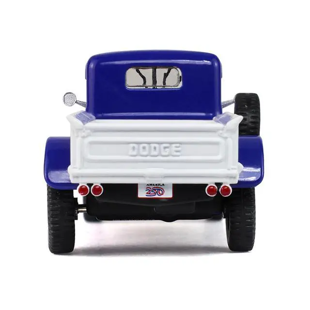Alt view image 5 of 6 - 1946 Dodge Power Wagon Pickup Truck Red, White, and Blue "America 250 Edition" 1/64 Diecast Model Car by Greenlight
