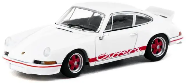Alt view image 2 of 5 - Porsche 911 Carrera RS 2.7 Lightweight White with Red Stripes "Collab64" Series 1/64 Diecast Model Car by Schuco & Tarmac Works