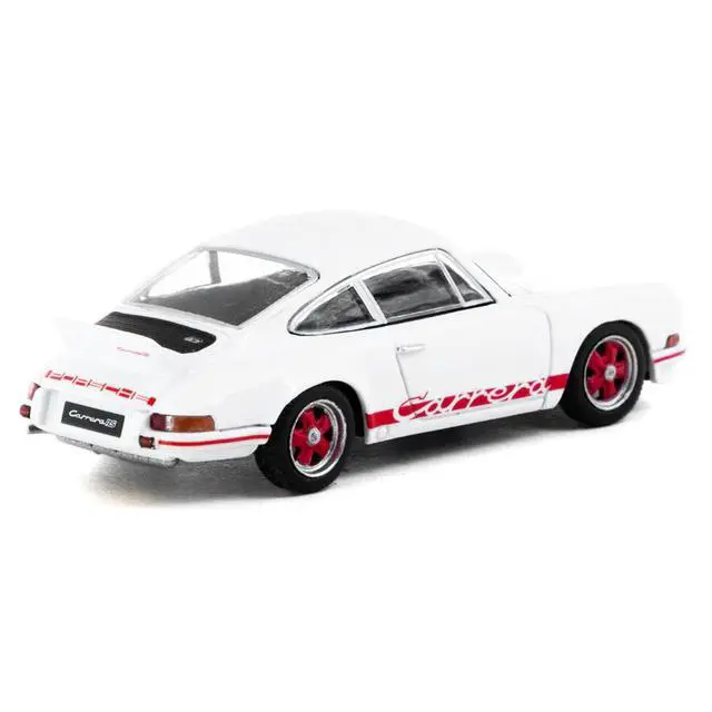 Alt view image 3 of 5 - Porsche 911 Carrera RS 2.7 Lightweight White with Red Stripes "Collab64" Series 1/64 Diecast Model Car by Schuco & Tarmac Works