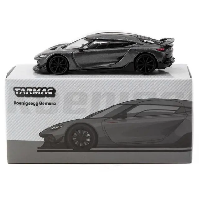 Alt view image 4 of 6 - Koenigsegg Gemera Dark Gray Metallic "Global64" Series 1/64 Diecast Model Car by Tarmac Works