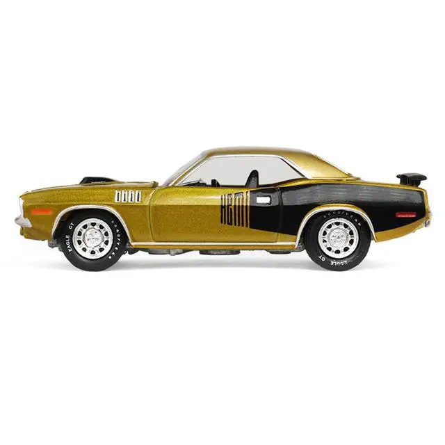 Alt view image 2 of 6 - 1971 Plymouth Hemi Cuda Gold Metallic with Black Accents "America 250 Edition" 1/64 Diecast Model Car by Greenlight