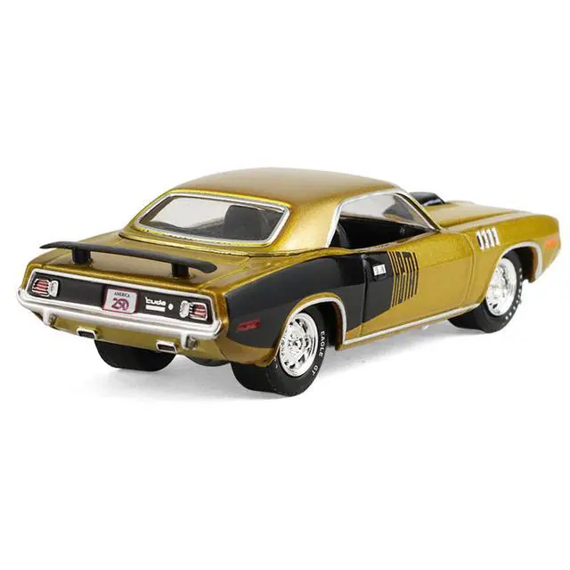 Alt view image 3 of 6 - 1971 Plymouth Hemi Cuda Gold Metallic with Black Accents "America 250 Edition" 1/64 Diecast Model Car by Greenlight