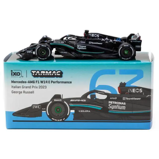 Alt view image 3 of 3 - Mercedes-AMG F1 W14 E Performance #63 F1 "Italian GP" (2023) "Global64" Series 1/64 Diecast Model Car by Tarmac Works