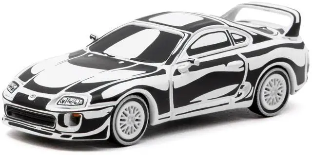 Alt view image 2 of 6 - Toyota Supra "Designed by Joshua Vides" Black and White "Hobby64" Series 1/64 Diecast Model Car by Tarmac Works