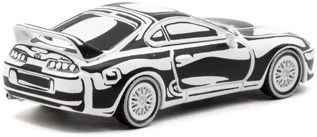Alt view image 3 of 6 - Toyota Supra "Designed by Joshua Vides" Black and White "Hobby64" Series 1/64 Diecast Model Car by Tarmac Works