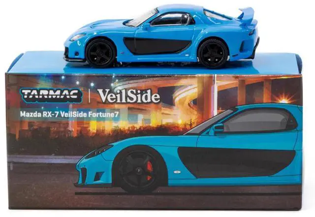 Alt view image 4 of 6 - Mazda RX-7 "VeilSide Fortune7" RHD (Right Hand Drive) Blue "Global64" Series 1/64 Diecast Model Car by Tarmac Works