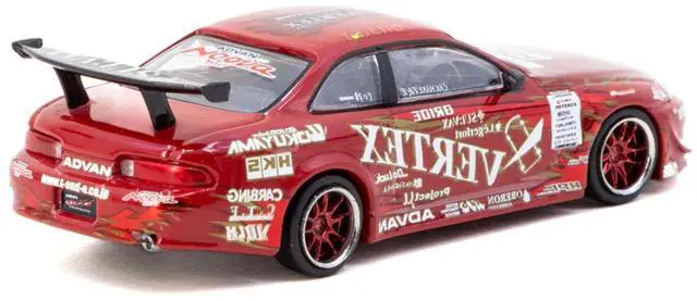 Alt view image 3 of 6 - Toyota VERTEX Ridge TE3005 Soarer RHD Red Metallic with Graphics and Tarmac Cards 1/64 Diecast Model Car by Tarmac Works