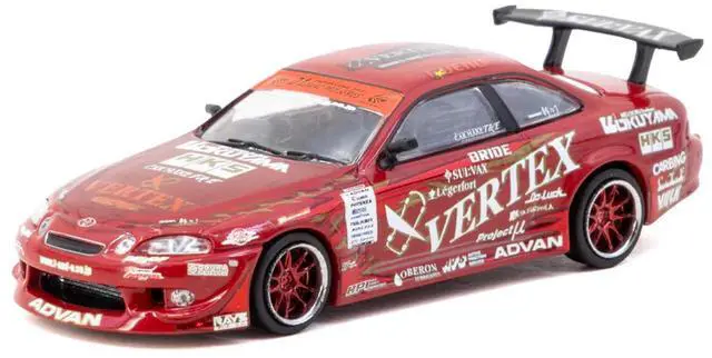 Alt view image 2 of 6 - Toyota VERTEX Ridge TE3005 Soarer RHD Red Metallic with Graphics and Tarmac Cards 1/64 Diecast Model Car by Tarmac Works