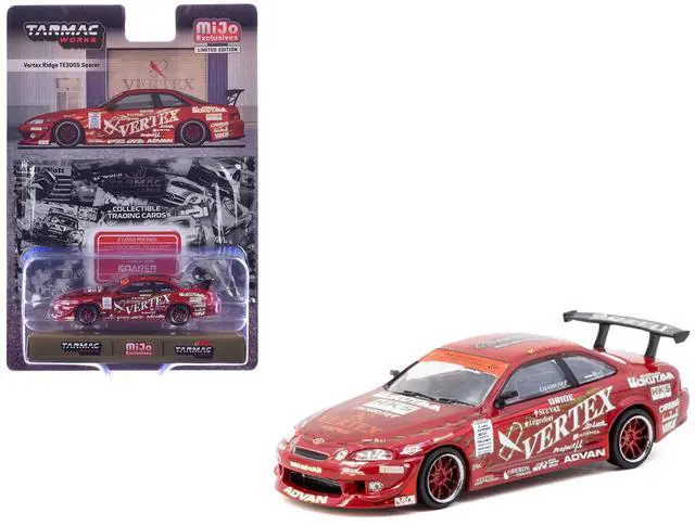 Main image of Toyota VERTEX Ridge TE3005 Soarer RHD Red Metallic with Graphics and Tarmac Cards 1/64 Diecast Model Car by Tarmac Works