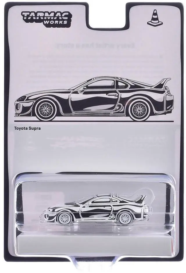 Alt view image 5 of 6 - Toyota Supra "Designed by Joshua Vides" Black and White "Hobby64" Series 1/64 Diecast Model Car by Tarmac Works