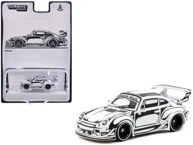 Alt view image 6 of 6 - RWB 993 "Designed by Joshua Vides" Black and White "Hobby64" Series 1/64 Diecast Model Car by Tarmac Works