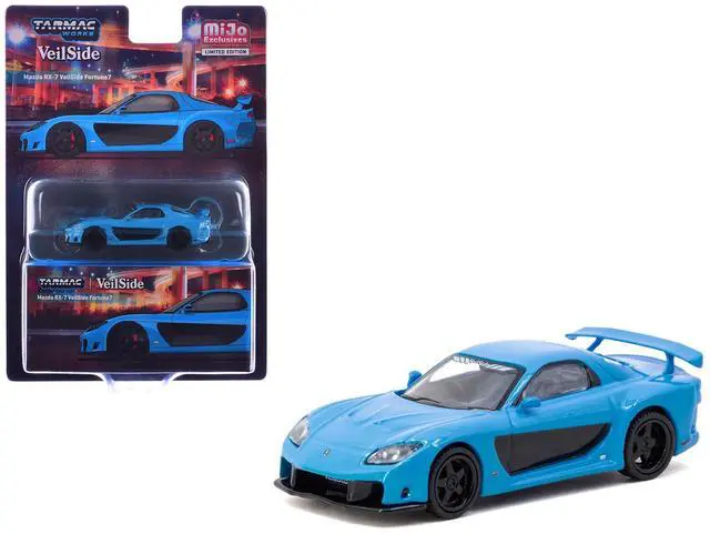 Alt view image 6 of 6 - Mazda RX-7 "VeilSide Fortune7" RHD (Right Hand Drive) Blue "Global64" Series 1/64 Diecast Model Car by Tarmac Works