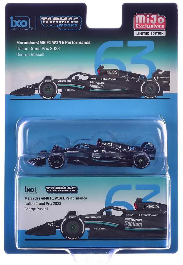 Alt view image 5 of 6 - Mercedes-AMG F1 W14 E Performance #63 F1 "Italian GP" (2023) "Global64" Series 1/64 Diecast Model Car by Tarmac Works