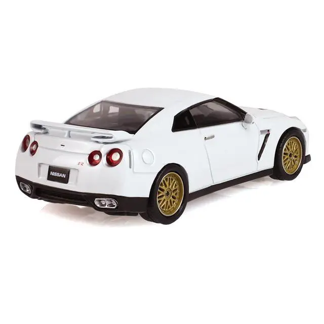 Alt view image 3 of 6 - 2007 Nissan GT-R (R35) Pearl White with Gold Wheels "Tokyo Torque" Series 10 1/64 Diecast Model Car by Greenlight