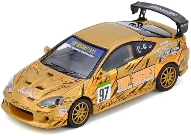 Alt view image 2 of 6 - Honda Integra Type R (DC5) RHD #97 "Top Secret Thailand" Gold Metallic with Graphics 1/64 Diecast Model Car by Inno Models