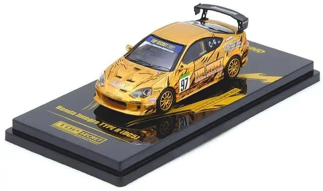 Alt view image 4 of 6 - Honda Integra Type R (DC5) RHD #97 "Top Secret Thailand" Gold Metallic with Graphics 1/64 Diecast Model Car by Inno Models