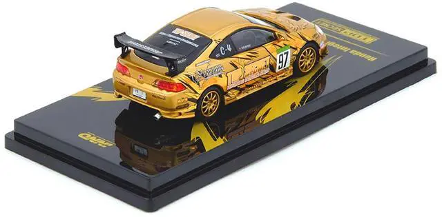 Alt view image 5 of 6 - Honda Integra Type R (DC5) RHD #97 "Top Secret Thailand" Gold Metallic with Graphics 1/64 Diecast Model Car by Inno Models