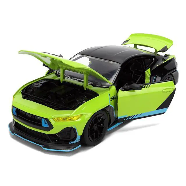 Alt view image 2 of 7 - 2026 Ford Mustang RTR Spec 5-D Lime Green with Black Top and Graphics "Hyper-Spec" Series 1/24 Diecast Model Car by Jada