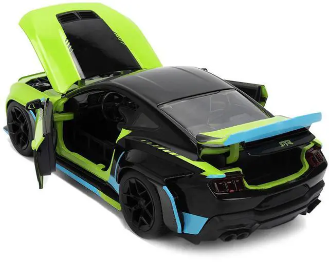 Alt view image 4 of 7 - 2026 Ford Mustang RTR Spec 5-D Lime Green with Black Top and Graphics "Hyper-Spec" Series 1/24 Diecast Model Car by Jada
