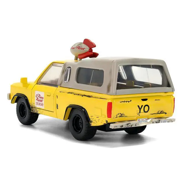 Alt view image 5 of 7 - Pizza Planet Truck Yellow (Weathered) w/Beige Camper "Toy Story" (1995) Movie "Hollywood Rides" 1/32 Diecast Model Car by Jada