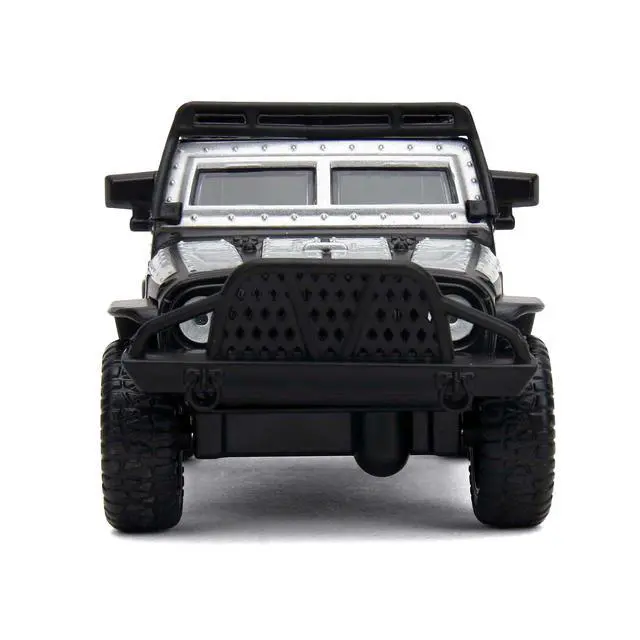 Alt view image 5 of 7 - Tej's Jeep Wrangler Custom Silver Metallic with Black Top and Roof Rack "Furious 7" (2015) Movie 1/32 Diecast Model Car by Jada