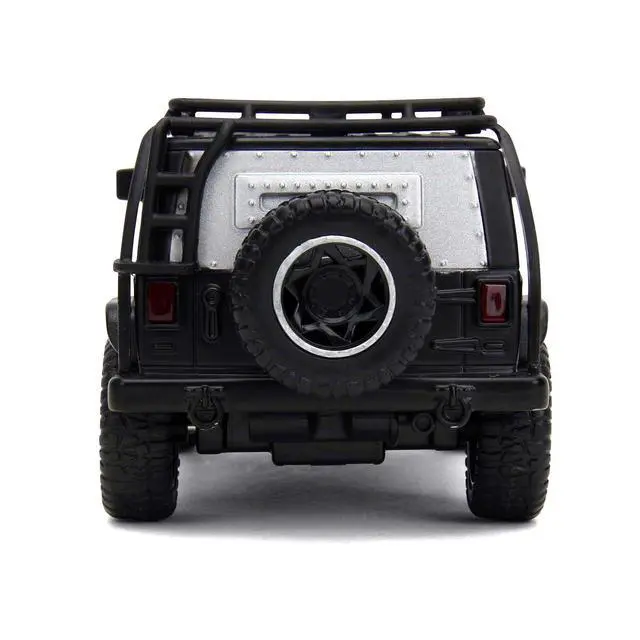 Alt view image 6 of 7 - Tej's Jeep Wrangler Custom Silver Metallic with Black Top and Roof Rack "Furious 7" (2015) Movie 1/32 Diecast Model Car by Jada