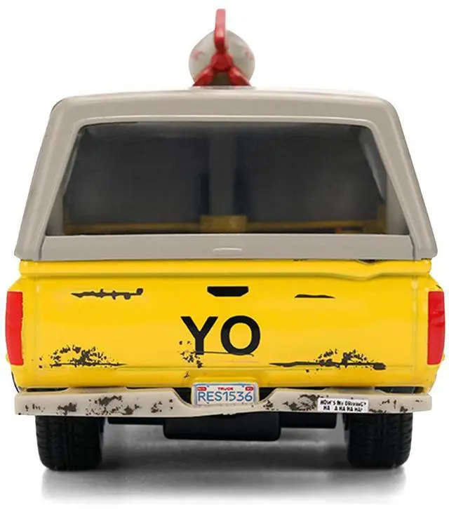 Alt view image 7 of 7 - Pizza Planet Truck Yellow (Weathered) w/Beige Camper "Toy Story" 1995 Movie "Hollywood Rides" 1/32 Diecast Model Car by Jada