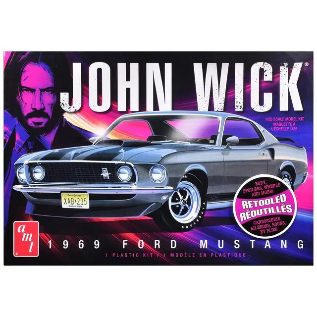 Main image of Skill 2 Model Kit 1969 Ford Mustang "John Wick" (2014) Movie 1/25 Plastic Model by AMT