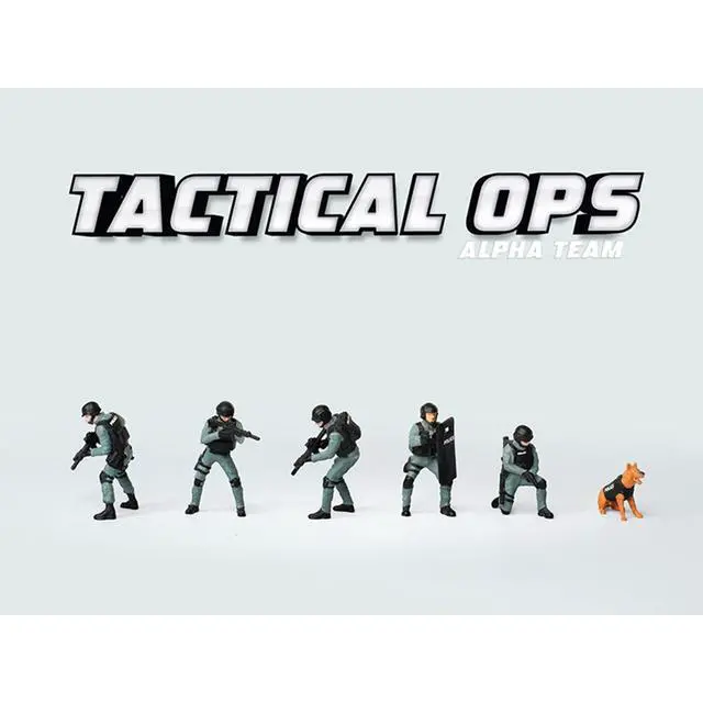 Alt view image 2 of 3 - "Tactical Ops Alpha Team" 6 piece Diecast Figure Set (6 Figures) Limited Edition for 1/64 Scale Models by American Diorama