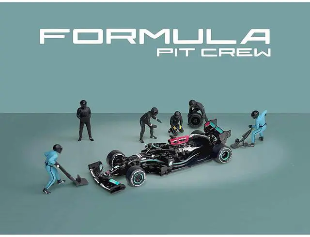 Alt view image 4 of 6 - "Formula Pit Crew Team Black" 6 piece Diecast Figure Set (6 Figures) Limited Edition for 1/64 Scale Models by American Diorama