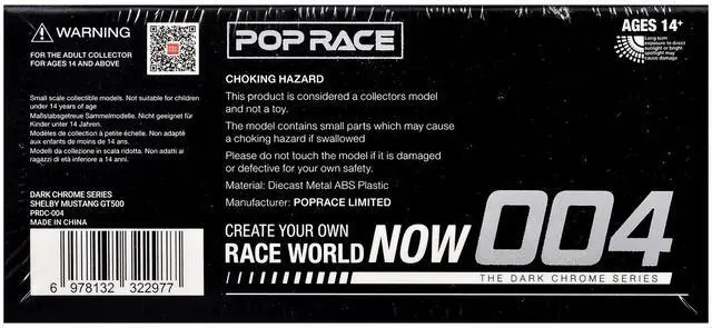 Alt view image 6 of 6 - Shelby Mustang GT500 Dark Chrome "The Dark Chrome Series" 1/64 Die Cast Model Car by Pop Race
