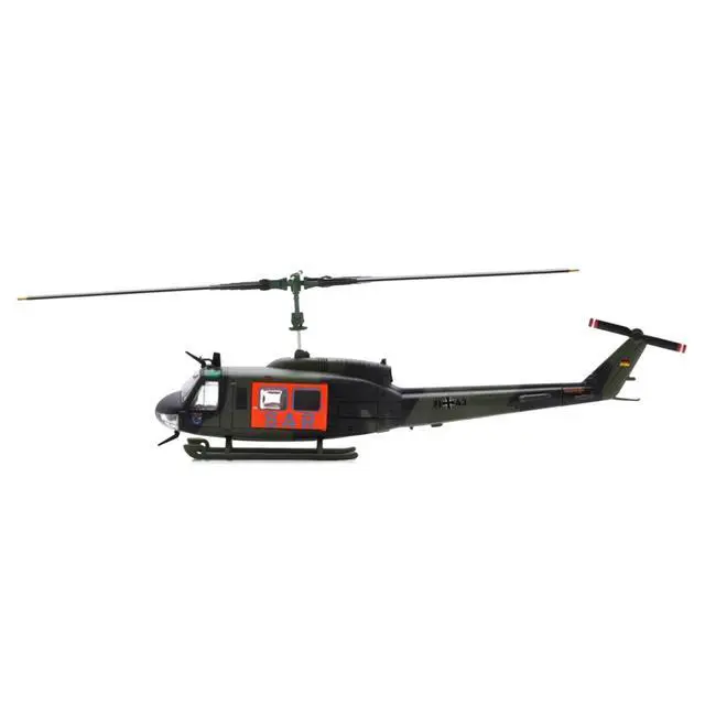 Alt view image 3 of 6 - Bell UH 1D Helicopter "SAR - German Army" Green Camouflage 1/87 (HO) Scale Diecast Model Car by Schuco