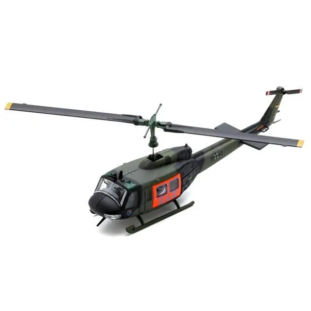 Alt view image 2 of 6 - Bell UH 1D Helicopter "SAR - German Army" Green Camouflage 1/87 (HO) Scale Diecast Model Car by Schuco