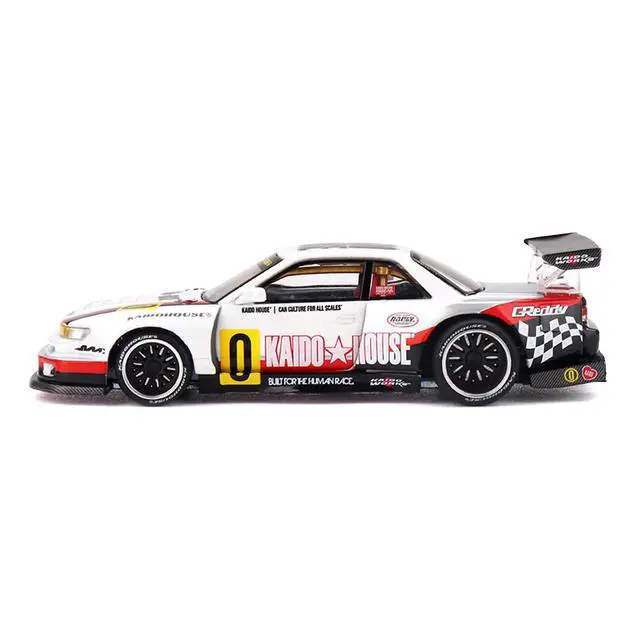 Alt view image 3 of 6 - Nissan Silvia S13-R "Circuit Spec V1" RHD White with Graphics "Kaido House" Special 1/64 Diecast Model Car by Mini GT