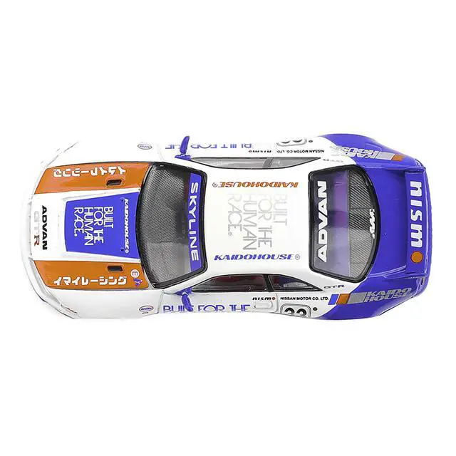 Alt view image 5 of 6 - Nissan Skyline GT-R (R33) RHD #33 "BFTHR V1" Blue and White w/Graphics "Kaido House" Special 1/64 Diecast Model Car by Mini GT