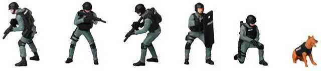 Alt view image 2 of 6 - "Tactical Ops Alpha Team" 6 piece Diecast Figure Set (6 Figures) Limited Edition for 1/64 Scale Models by American Diorama