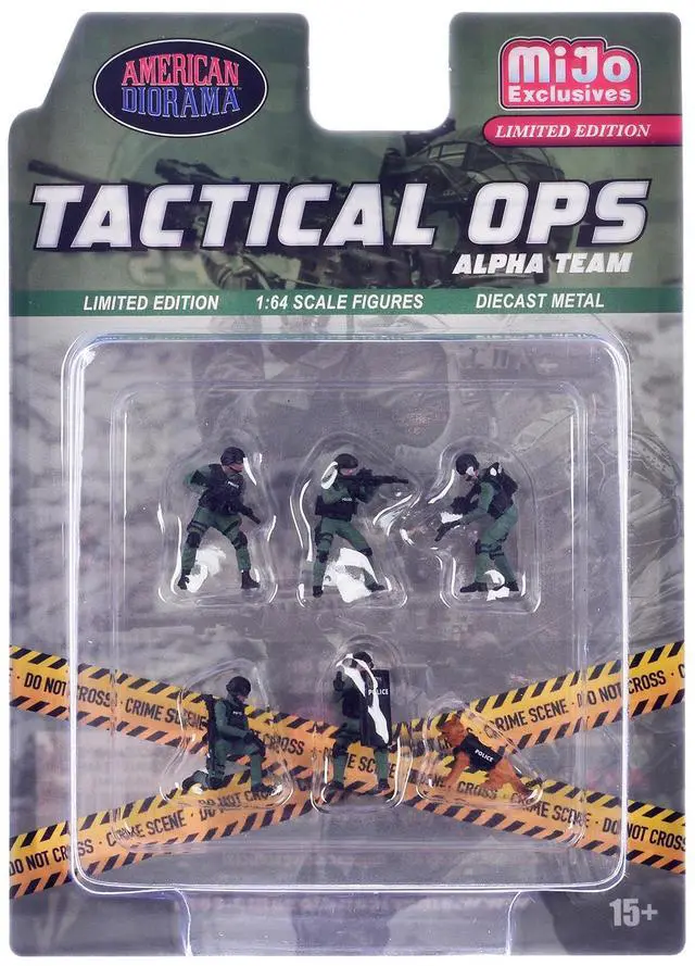 Alt view image 6 of 6 - "Tactical Ops Alpha Team" 6 piece Diecast Figure Set (6 Figures) Limited Edition for 1/64 Scale Models by American Diorama
