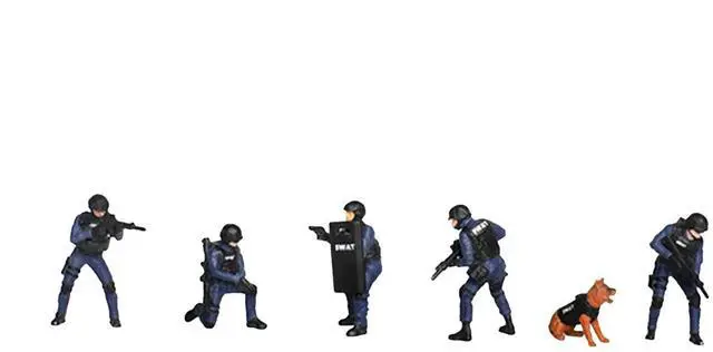 Alt view image 2 of 6 - "Tactical Ops Bravo Team" 6 piece Diecast Figure Set (6 Figures) Limited Edition for 1/64 Scale Models by American Diorama