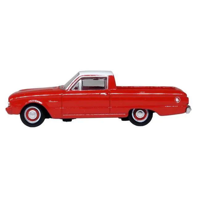 Alt view image 2 of 6 - 1960 Ford Falcon Ranchero Monte Carlo Red with Corinthian White Top 1/87 (HO) Scale Diecast Model Car by Oxford Diecast