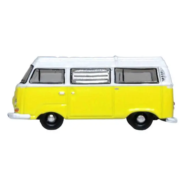 Alt view image 2 of 6 - Volkswagen T2 Bay Window Camper Van Saturn Yellow and White 1/148 (N) Scale Diecast Model Car by Oxford Diecast