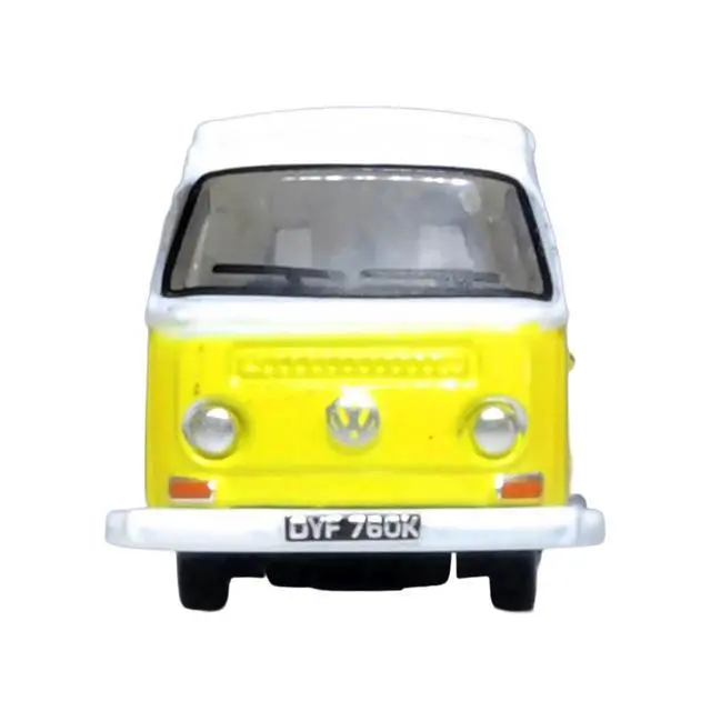 Alt view image 4 of 6 - Volkswagen T2 Bay Window Camper Van Saturn Yellow and White 1/148 (N) Scale Diecast Model Car by Oxford Diecast