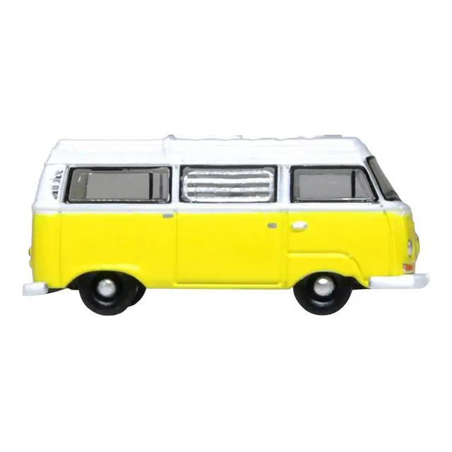 Alt view image 3 of 6 - Volkswagen T2 Bay Window Camper Van Saturn Yellow and White 1/148 (N) Scale Diecast Model Car by Oxford Diecast